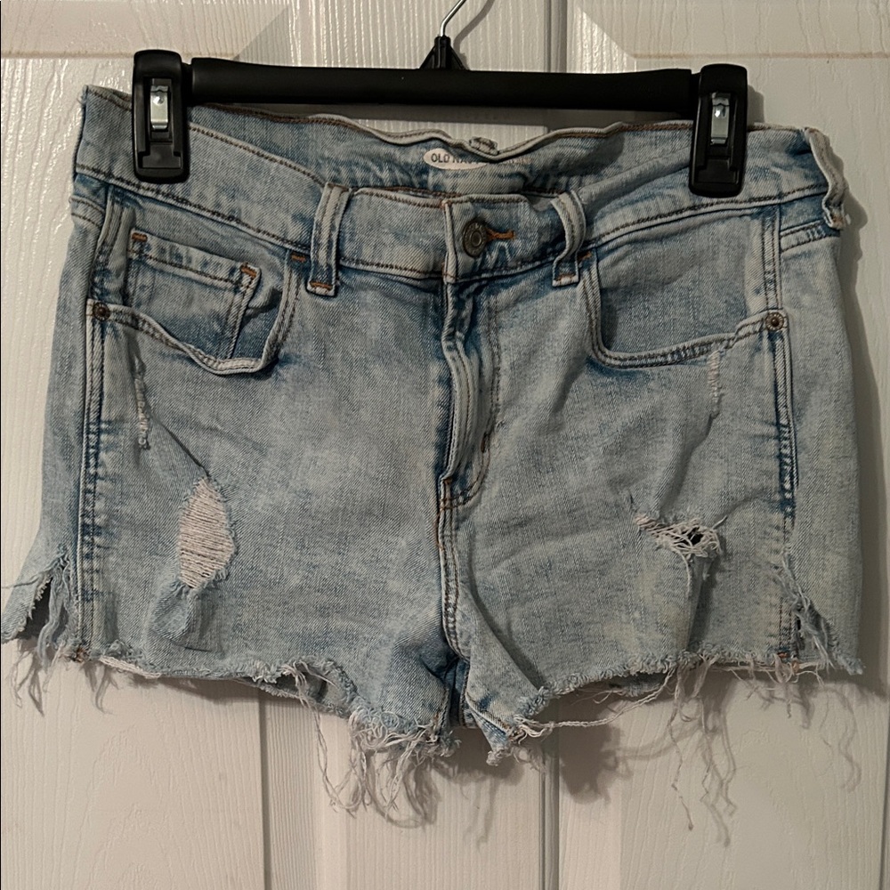 Old Navy Faded Blue Distressed Jean Shorts